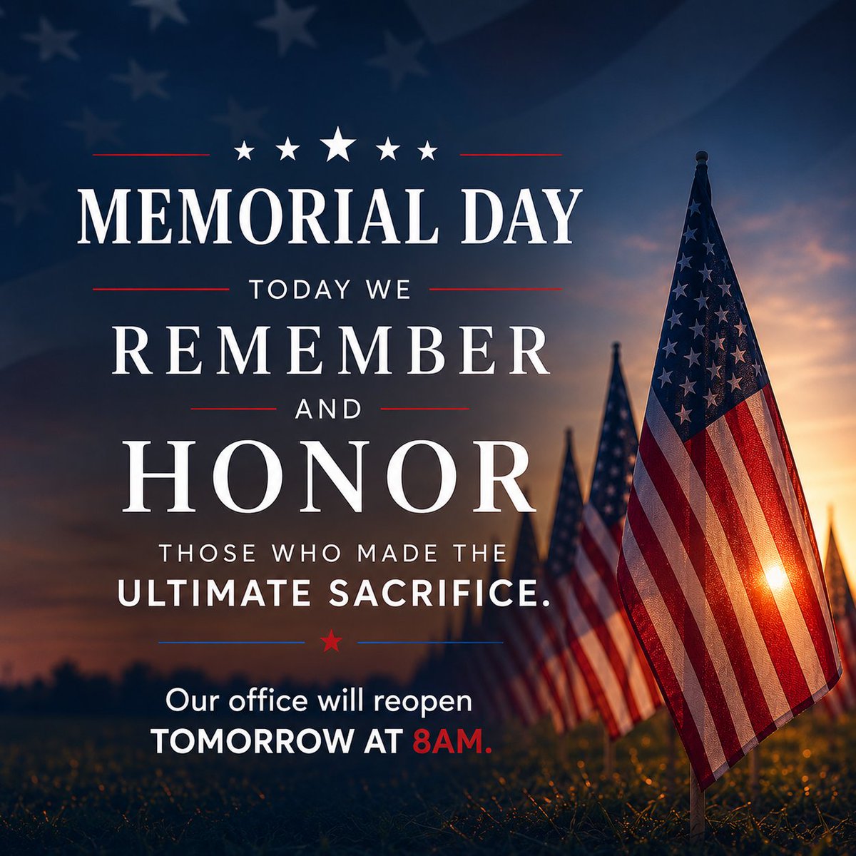 gomadison's tweet photo. As we gather on Memorial Day, may our hearts be filled with gratitude for the brave souls who made the ultimate sacrifice for our nation’s freedom. Their courage inspires us to live each day to the fullest.

*For 24/7 technical support, call 800-422-4848* https://t.co/vuBJR7TOtO