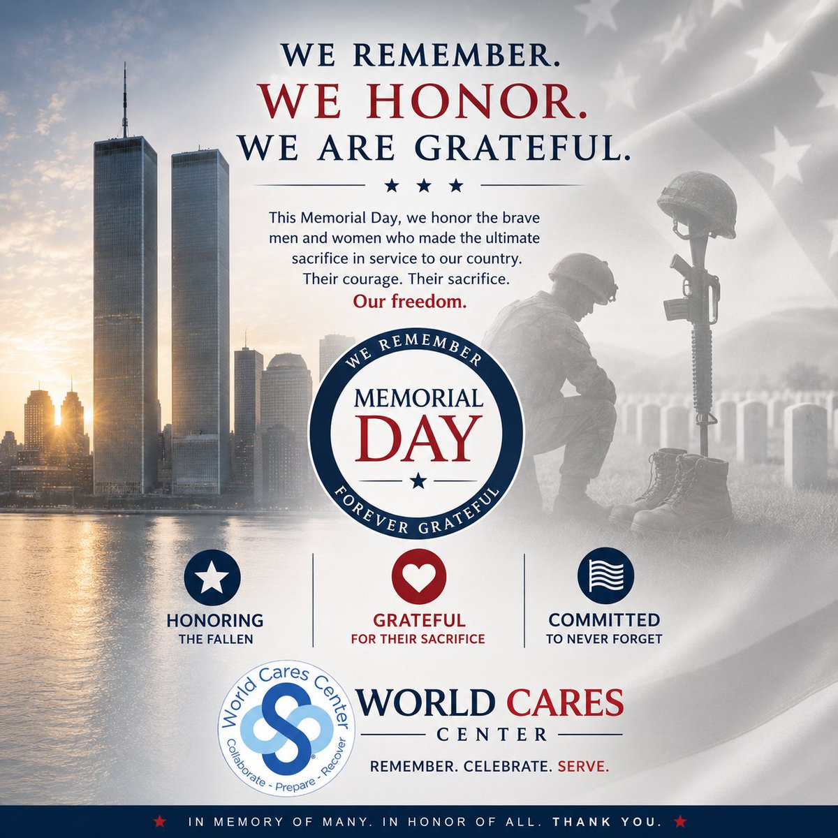 WorldCares's tweet photo. Honoring our Heroes on this #MemorialDay and 250th Anniversary of America https://t.co/qyyUDft8qN