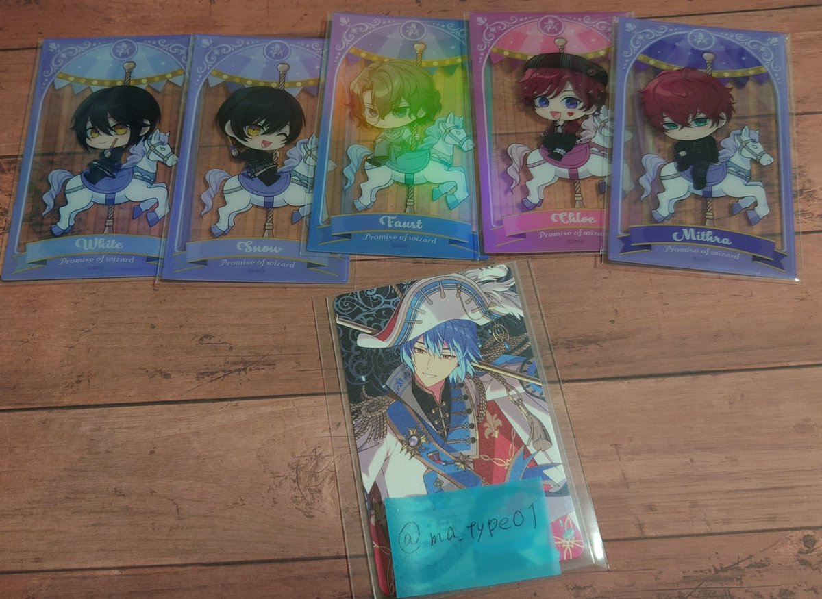 ma_type01's tweet photo. 魔法使いの約束 まほやく　アニメイト
6.5Anniversary ソナチネ カード　6.5周年 #まほ約_ま

【譲】アーサー，リケ，ファウスト，スノウ，ホワイト,アーサー，ブラッドリー，カイン，クロエ，レノックス，ミスラ，ミチル…

↓ https://t.co/4AzXhzi8vI