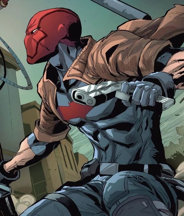 mygpjt's tweet photo. Jason Todd holding a gun https://t.co/FtORcZvRJh