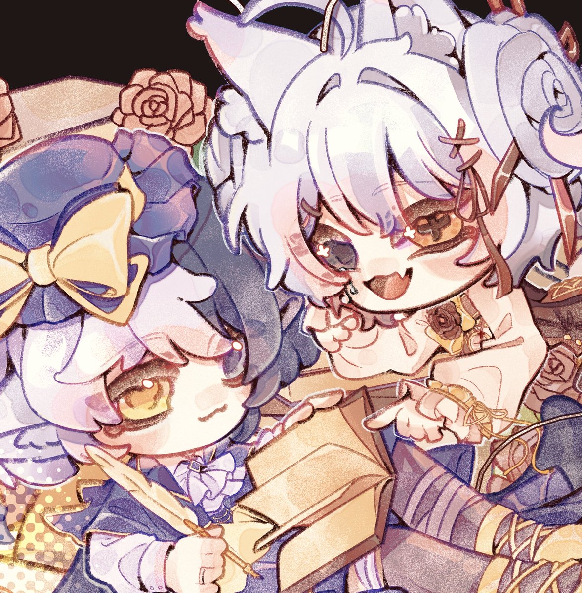 JulieDzus's tweet photo. What song would fit their vibe 👀

Commission on Facebook 💕
(C) Awai mêJadequãiò
(C) Toriki Kizumi
#chibi #digitalart #art https://t.co/PqPb3cgvpP