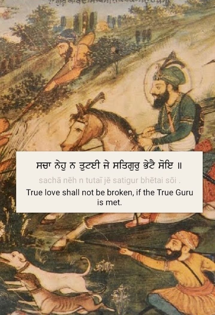 Sage1709's tweet photo. ਸਚਾ ਨੇਹੁ ਨ ਤੁਟਈ ਜੇ ਸਤਿਗੁਰੁ ਭੇਟੈ ਸੋਇ ॥

When the soul meets the Satguru, its connection with Akaal Purakh becomes eternal. 

That bond cannot be destroyed by fear, suffering, separation, or the world’s distractions. https://t.co/PMQFXBE5of