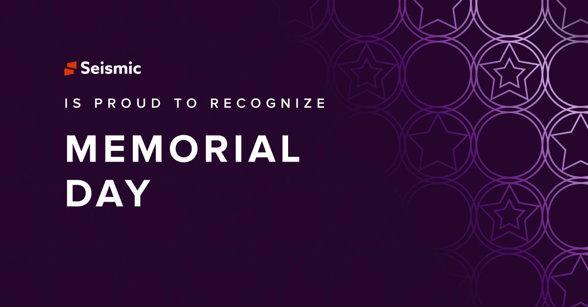 SeismicSoftware's tweet photo. This Memorial Day, we pause to honor the courage, sacrifice, and service of our military veterans and their families.

In support of our Veterans Community of Belonging, we encourage you to take a moment to reflect, remember, and give thanks to those who’ve served. https://t.co/LeDm1h5sck