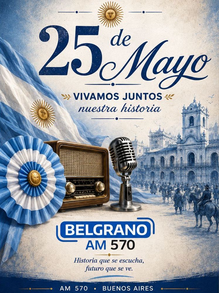 belgrano570's tweet photo. 🇦🇷 HOY MÁS QUE NUNCA, VIVAMOS JUNTOS NUESTRA HISTORIA 🇦🇷

Celebramos un nuevo 25 de Mayo con el orgullo de nuestras raíces y el compromiso de seguir construyendo futuro.

📻 BELGRANO AM 570
“Historia que se escucha, futuro que se ve.” https://t.co/lRXWHPOB0u