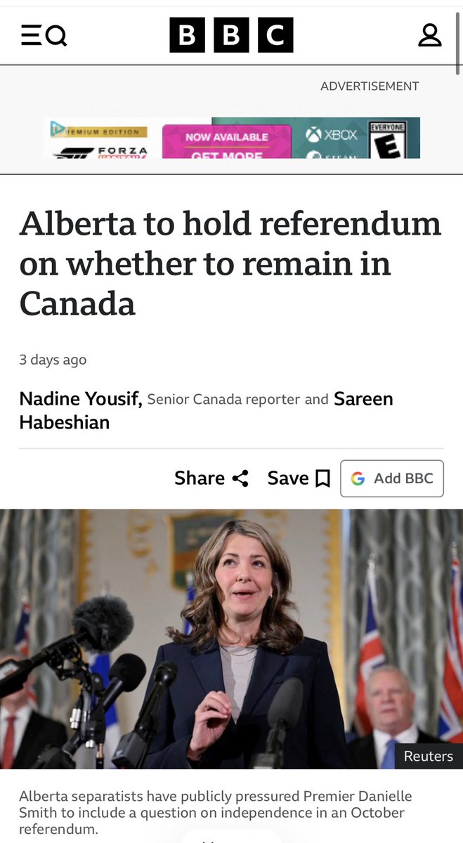 JasonOnTheDrums's tweet photo. #ableg

Congrats Danielle Smith!!

In 72 hours: Reuters. AP. Washington Post. BBC. Bloomberg. CNBC. 

All covering Smith's referendum chaos

Global investors
Energy markets
Foreign gov’ts

All reading about Alberta voting on separation!

This is what Smith calls “Strong and Free” https://t.co/eCbAtycrud