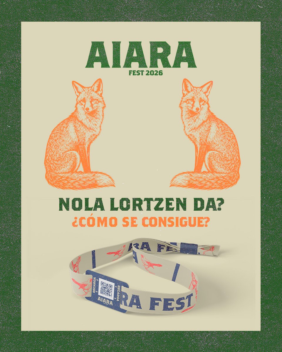 aiarafest's tweet photo. Eskumuturrekoak! Jakin behar duzun guztia:
📍Zertarako balio du eskumuturrekoak?
📍 Nola lortu? 
⚠️Bi egunetarako abonua baduzu, eskumuturrekoa behin bakarrik jaso behar duzu.

Iada dirua ere kargatu dezakezu! Informazio guztia gure webgunean edo profileko estekan! https://t.co/gRMKIzGVc8