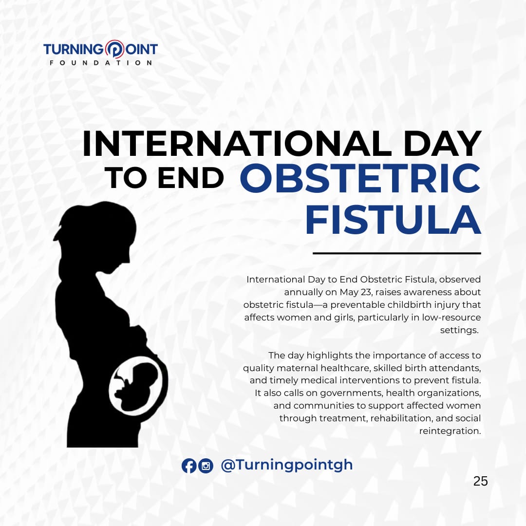 turning_pointgh's tweet photo. Obstetric fistula is preventable &amp; treatable, yet many women suffer in silence due to limited access to quality maternal care. Investing in safe childbirth, timely treatment &amp; survivor support is key to ending fistula &amp; restoring dignity.
#EndFistula #HerHealthHerRight https://t.co/klBW5xgcV2