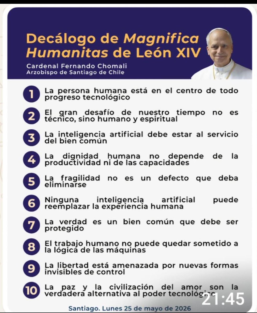 mavargasa's tweet photo. Magnífica Humanitas es un gran avance en mundo occidental Equivalente a Rerum Novarum de León XIII
Gran noticia para quienes creemos en el ser humano y su infinita capacidad de amar pensar y hacer
@FernandoChomali tiene una gran tarea con su rebaño partiendo por @joseantoniokast https://t.co/4CTDuy4lMg