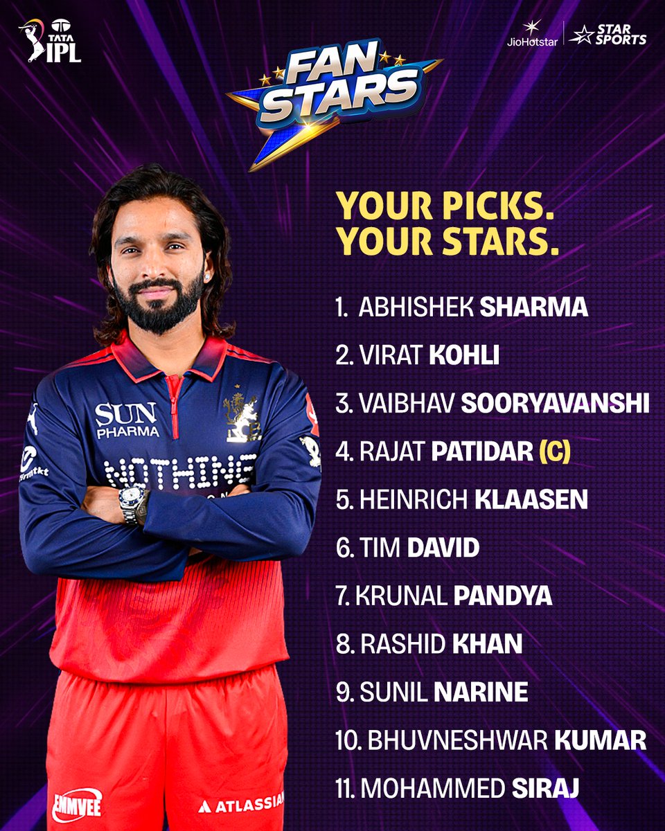 StarSportsKan's tweet photo. ಅಭಿಮಾನಿಗಳು ಮತ್ತು ತಜ್ಞರು ಸೇರಿ ಕೈಯಾರೆ ಆರಿಸಿದ 'Fan Stars' ತಂಡ ಇಲ್ಲಿದೆ! 🌟
ಈ ಅದ್ಭುತ ತಂಡಕ್ಕೆ 1 ರಿಂದ 10 ರ ಪ್ರಮಾಣದಲ್ಲಿ ನೀವು ಎಷ್ಟು ಅಂಕ ನೀಡುತ್ತೀರಿ? ನಿಮ್ಮ ರೇಟಿಂಗ್ ಅನ್ನು ಕಾಮೆಂಟ್ ಬಾಕ್ಸ್ನಲ್ಲಿ ತಿಳಿಸಿ! 👀🏏
#FANSTARS #TATAIPL https://t.co/cVd3pgejiu