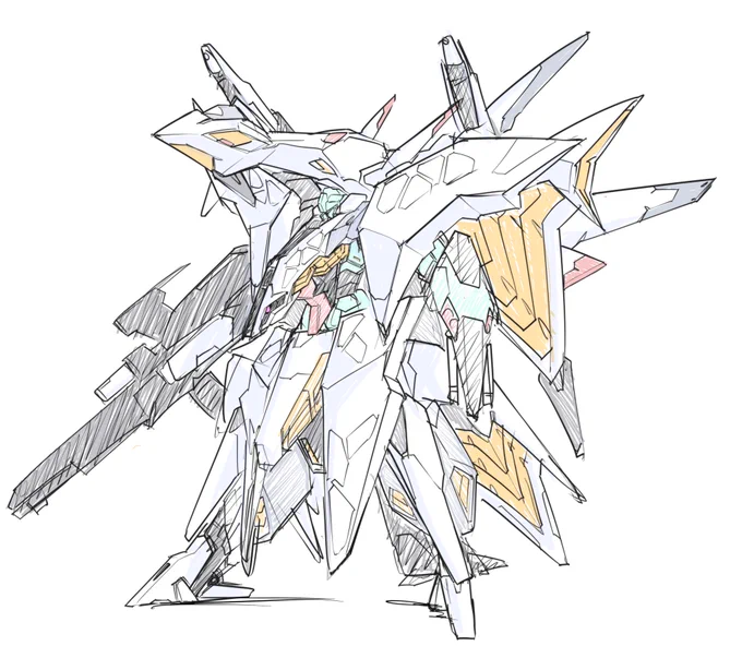 再掲 これ一昨年の時点で描いてたんだよな…まさか公式のほうが量産型νガンダムで来るとは思わなんだ