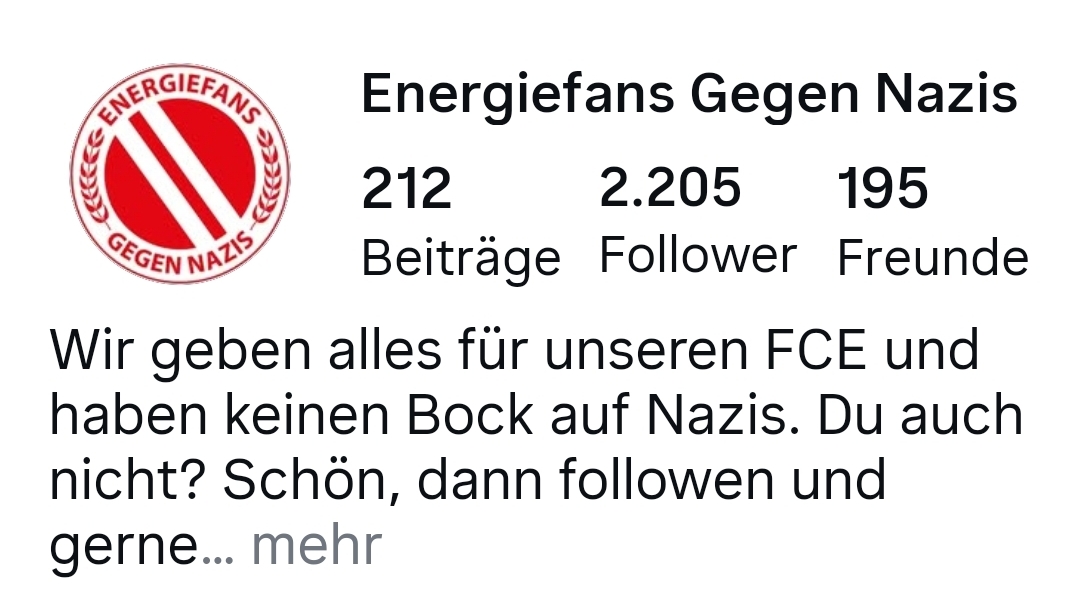 energiefans's tweet photo. #EFGN bei #Instagram und #Facebook mit je 2205 Follower.
#Wir bei X noch dreistellig. Lasst uns über die Schwelle von 1000 Follower springen, gerade jetzt in der 2.Liga. Macht Werbung bei stabilen Freunden.
Danke!
#FCE #NurEnergie #rotweissstattbraun #Nazisausdenstadien https://t.co/GthoqUZylO