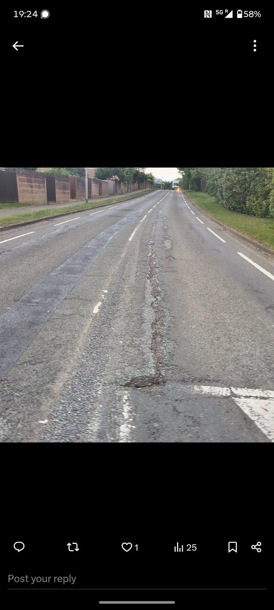 apeterbrown's tweet photo. Still waiting @WestNorthants to finish repairing Rowtree Road , their Business Improvement Office claims that following repair work  that was carried out  last August no defects were left , they had given a date of 7th September for the #pothole  repair work to be completed . https://t.co/1NGLb5o6nA