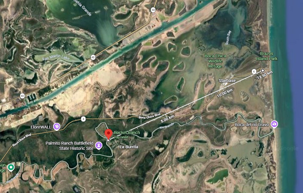 RedHatRob's tweet photo. @XploraSpace I believe the video was taken from the Rocket Ranch, which is approx. 13.5 km from the launch pad. https://t.co/DCHr0oSHhl