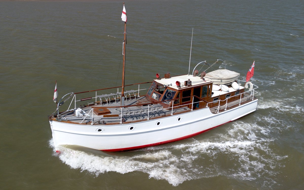 FraserG32883664's tweet photo. Dunkirk Little Ship Thamesa built in 1936. #Thamesa @Dunkirk_Ships @navalhistorian @Dunkirk1940 #MotorYachts #DunkirkLittleShips #ADLS #OperationDynamo #Dunkirk #MiltaryHistory #NationalHistoricShips #Ramsgate #Thames #WW2 #RiverThames My thanks to @AJBC_1. https://t.co/ZsDTxjQVTV