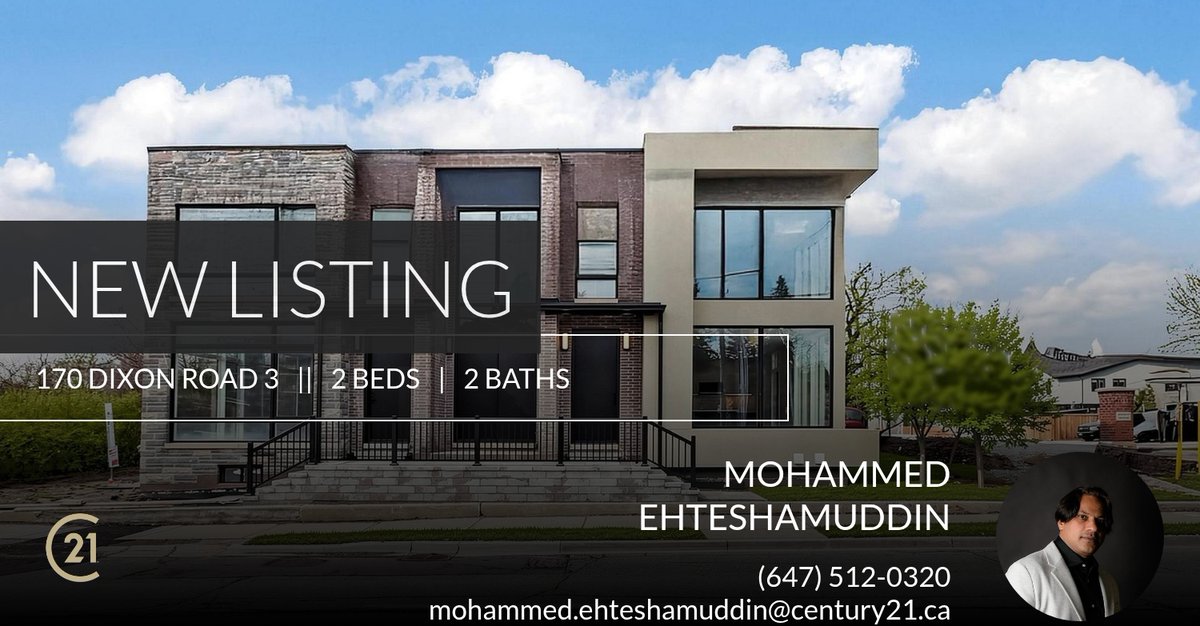 Tech0320's tweet photo. 📍 New Listing 📍 Take a look at this fantastic new property that just hit the market located at 170 Dixon Road 3 in Toronto. Reach out here or at (647) 512-0320 for more information!

Listed by Ramesh Kanhai

Thank you kindl... https://t.co/yhKdYf9gEk https://t.co/ujECx7OAvV