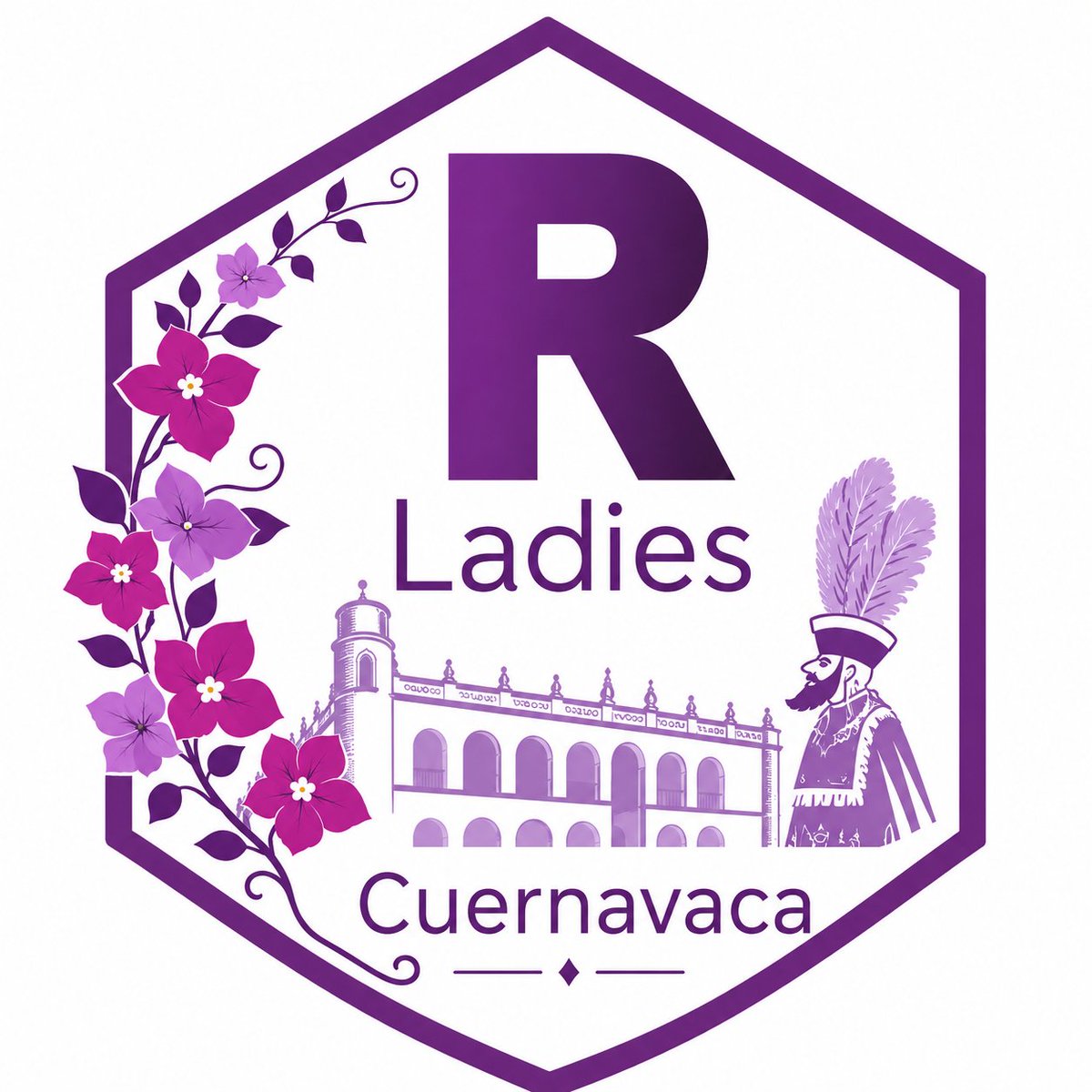 RLadiesCuerna's tweet photo. 💜 ¡R-Ladies Cuernavaca estrena logo! ✨ Una imagen inspirada en nuestra ciudad. #RLadiesCuernavaca #RLadies #RStats #Cuernavaca https://t.co/nuO47SNKQF