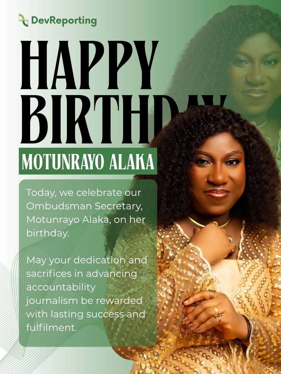 DevReporting's tweet photo. Happy birthday to you, Ma’am! @MotunrayoAlaka 

Thank you for your invaluable guidance, expertise, and unwavering support. Your leadership and commitment continue to inspire us.

@WSoyinkaCentre https://t.co/61nwKZRHh9