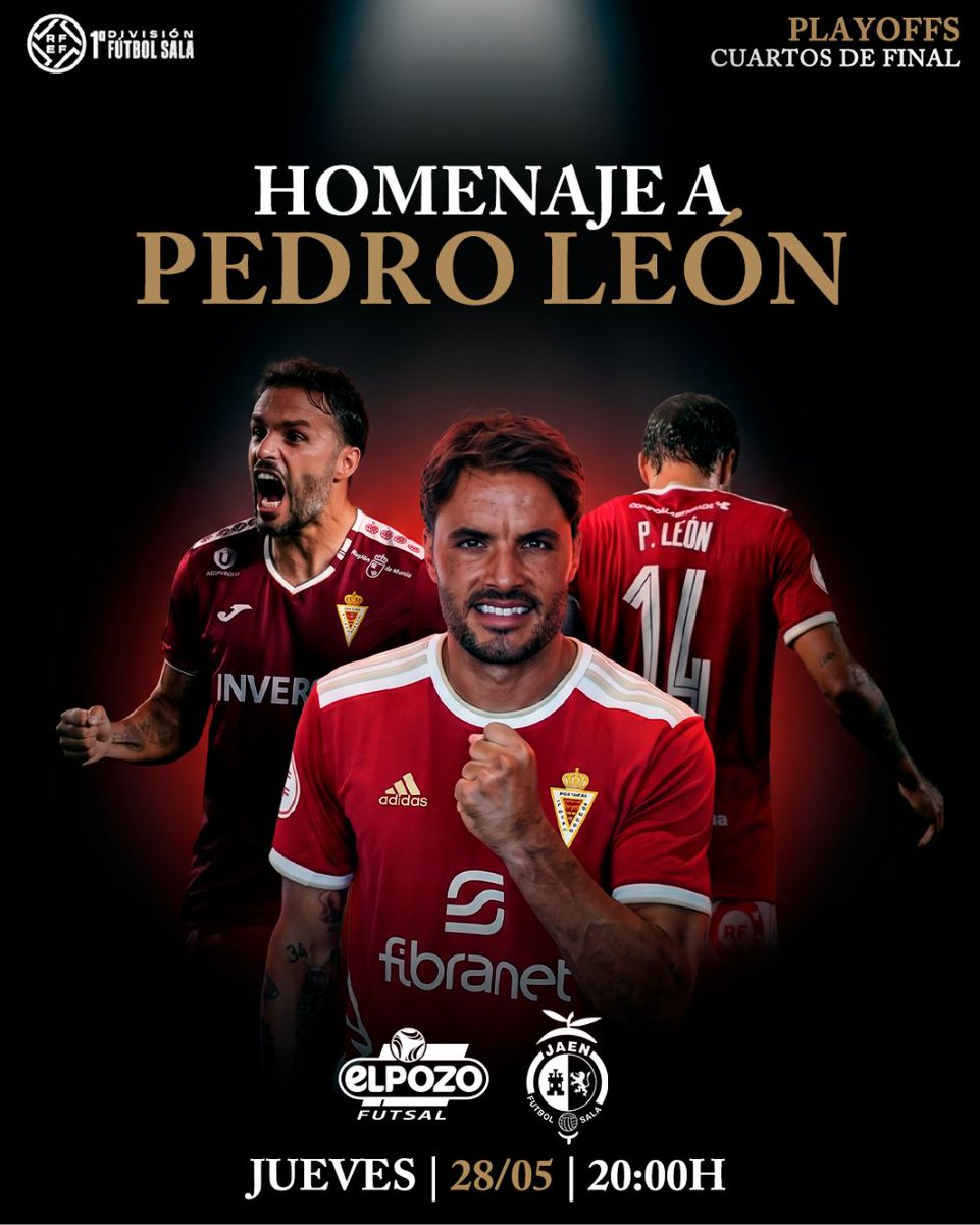 ElPozoMurcia_FS's tweet photo. 🤍❤️ MURCIA, orgullo y sentimiento.  El Palacio homenajeará este jueves a @PLeonSanchez. 

Por su trayectoria, por llevar siempre a Murcia por bandera y por estar siempre cerca de nuestro Club.
🎟 ENTRADAS ON LINE https://t.co/oOeUhorL1x https://t.co/XKmTWFq8fw