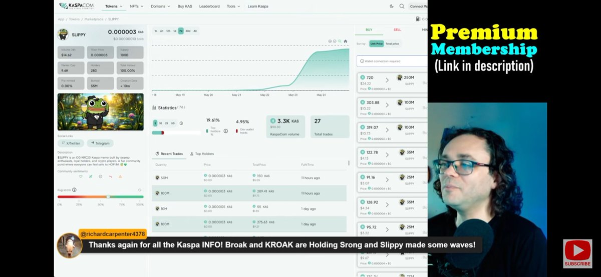 Slippykas's tweet photo. Feeling extra blessed in the swamp today. 🐸💚

$SLIPPY got some love from Code Monkey Mike, again
One of the most respected voices in the Kaspa and crypto space. His YouTube coverage continues to shine a light on strong communities and emerging projects.

Momentum around Slippy keeps building, and the swamp is starting to heat up at the right time.

Catch the $SLIPPY mention on Code Monkey Mike’s livestream around the 58:30 mark:
Code Monkey Mike Livestream

#Kaspa #KRC20 #SLIPPY #Crypto #Memecoin