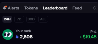 interwebzzzzz's tweet photo. lol @fomo all you need is one +20$ pnl and you skip 74K positions in the ranking, thats nuts lmao https://t.co/GZw9YExaXW