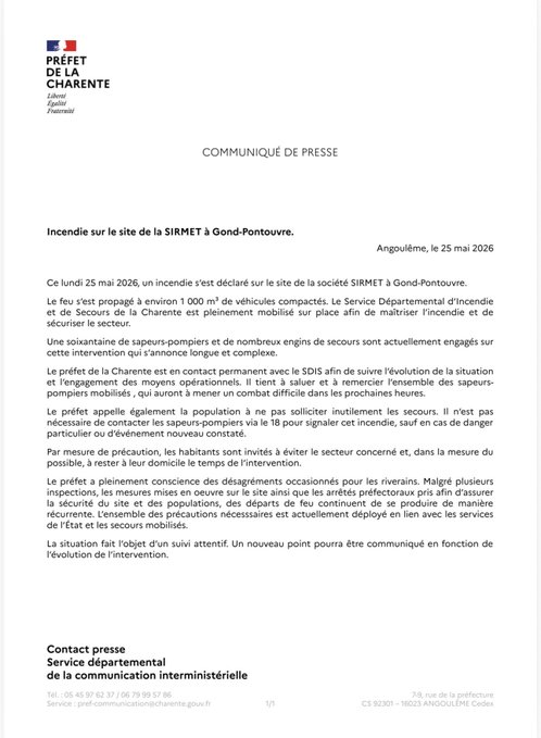 Image de l'actu de Préfet de la Charente
