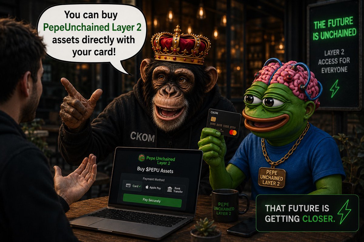 ChimpKingOfMeme's tweet photo. Imagine telling someone:

“You can buy PepeUnchained Layer 2 assets directly with your card.”

That future is getting closer.
#Chimpkingofmeme #Layer2 #Crypto #Pepeunchained https://t.co/CkDdcYYaf3