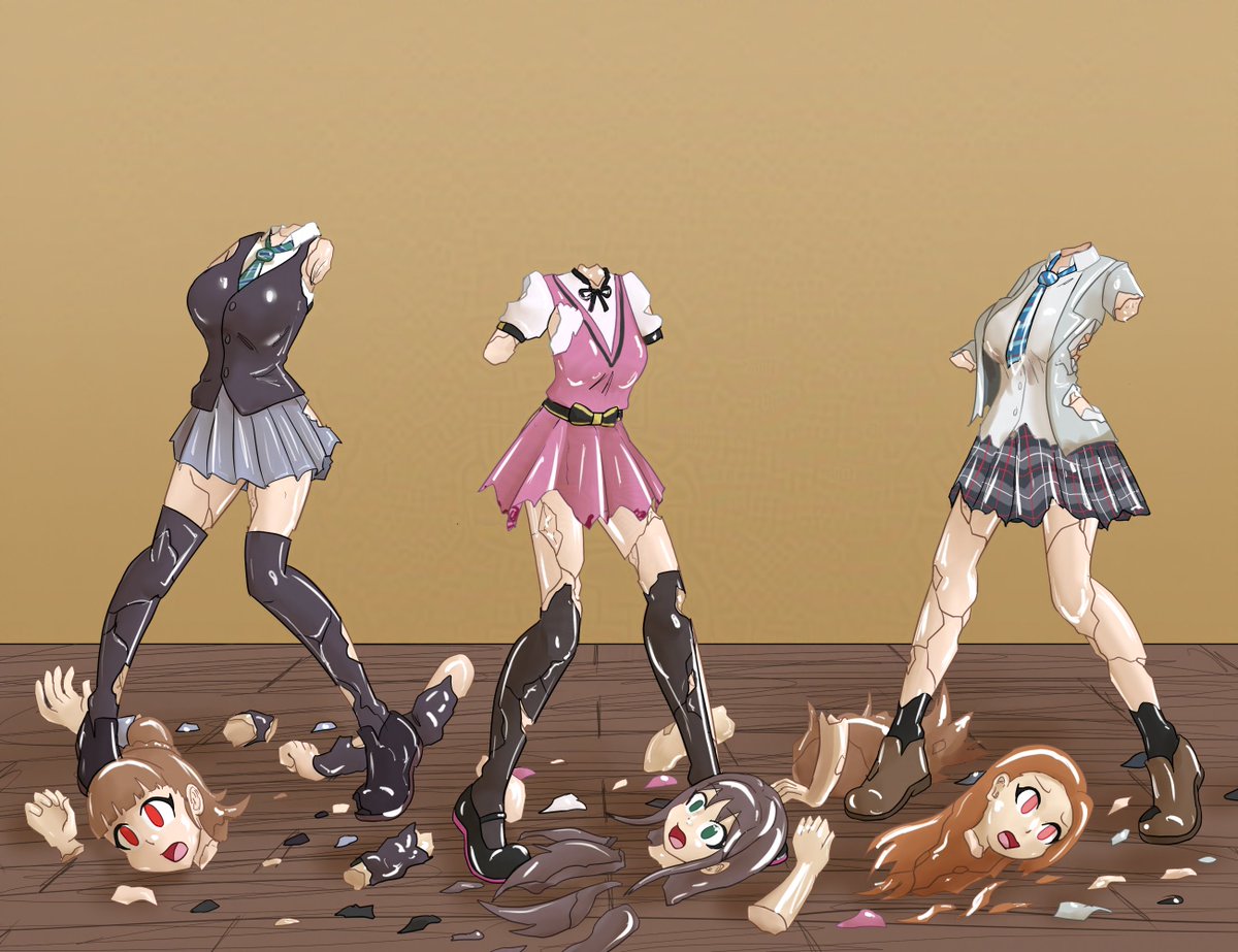 NotMythkaz's tweet photo. Commission
(Adult) Rin Shibuya, Iori Minase, and Nao Kamiya from Idol master Turned into glass statues. With alts having them broken and/or forgotten.
Not something I personally enjoy, TBH But well, my motto is "I'm paid to draw, not to think/judge" Enjoy if you are into it(?) https://t.co/YlgIUm1nEX