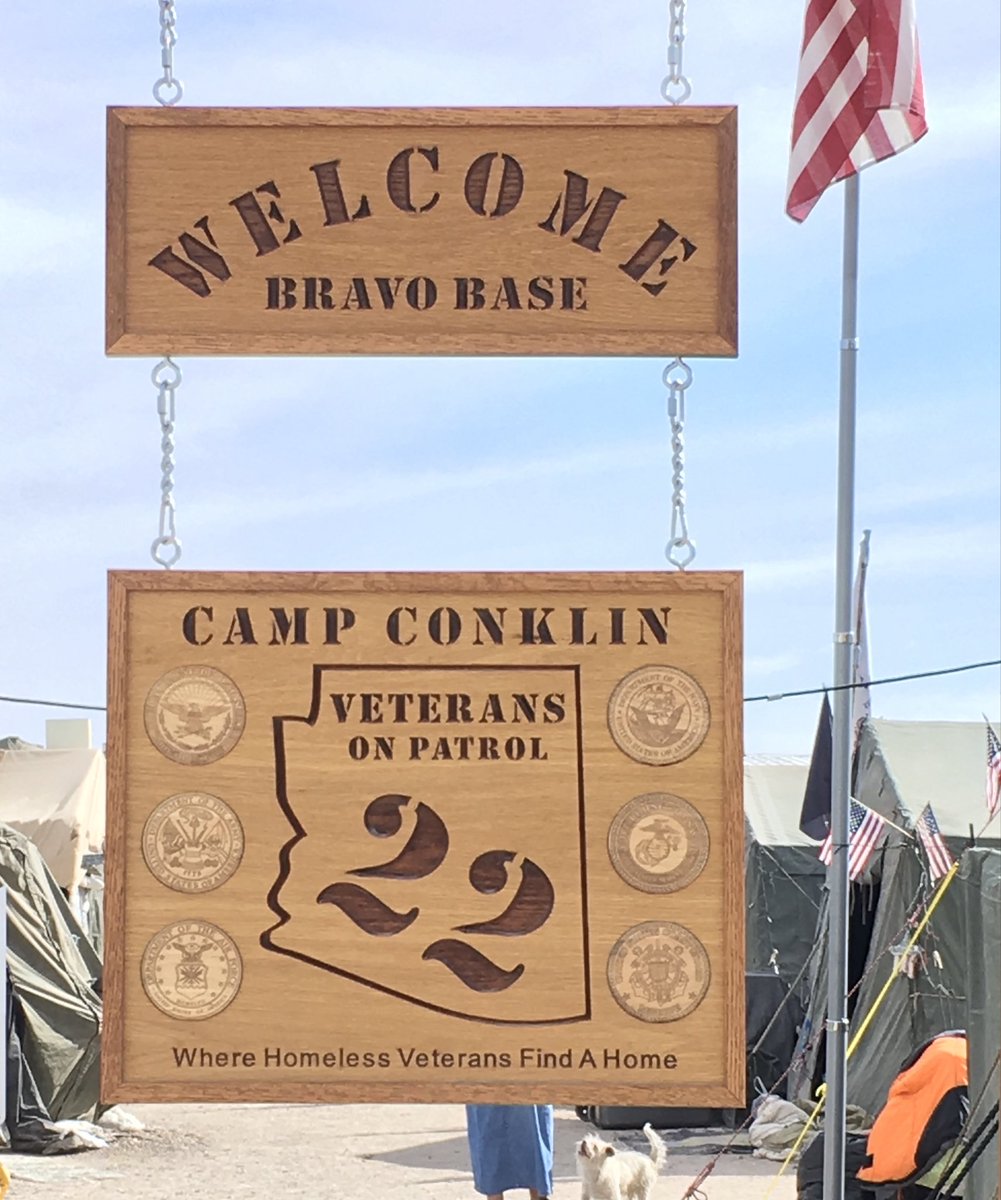 betsafly76's tweet photo. This camp ran strong for 3 yrs. 2015-2018. 🇺🇸💜❤️🩹💔#VOP #VeteransOnPatrol #BravoBaseCampConklin #TucsonAZ https://t.co/CpMYZBDHDI