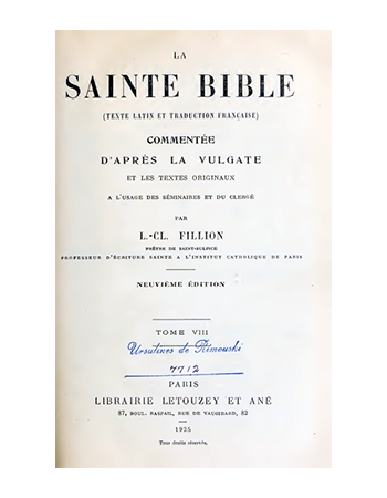 BibliCath's tweet photo. Abbé Louis-Claude Fillion
La Sainte Bible commentée d'après la Vulgate et les textes originaux - Tome 8
#Bible

Ce huitième et dernier volume du Nouveau Testament rassemble l’ensemble des Épîtres.

https://t.co/A43vnwsyRz https://t.co/p6D8NXL5k0