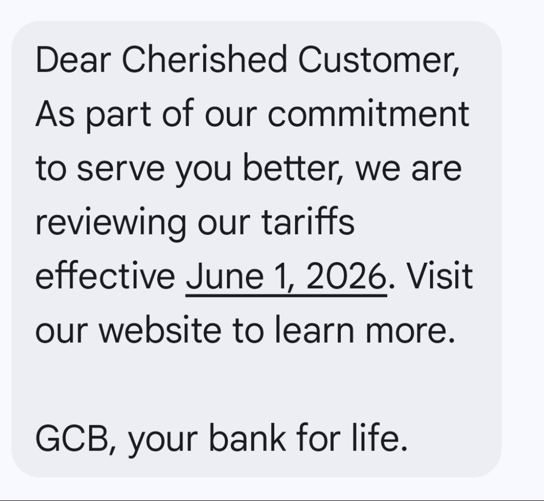 AcheampongHarry's tweet photo. The Electronic Levy is back—with a twist! 

​Starting June 1st, under GCB’s revised tariff guide, you will be hit with a 0.75% fee just for transferring money from your own Mobile Money wallet to your own bank account. Moving your own cash just got pricier.

E-LEVY IS BACK https://t.co/KtQSaG4gSy