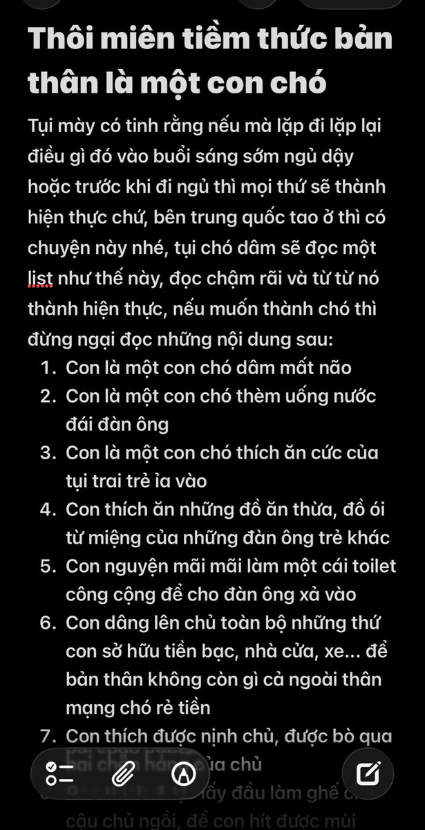 bosstimslv99's tweet photo. Bên TQ tụi súc nô có đọc bản thôi miên tuyên bố mỗi ngày, chúng nó đọc trước khi ngủ hoặc mỗi sáng sớm, tụi mày cứ đều đặn đọc đi, cài đặt não của tụi mày là một con chó thèm scat piss và tinh trùng đàn ông
Ai muốn t viết tiếp thì cmt nhé https://t.co/w2HasiEnWr