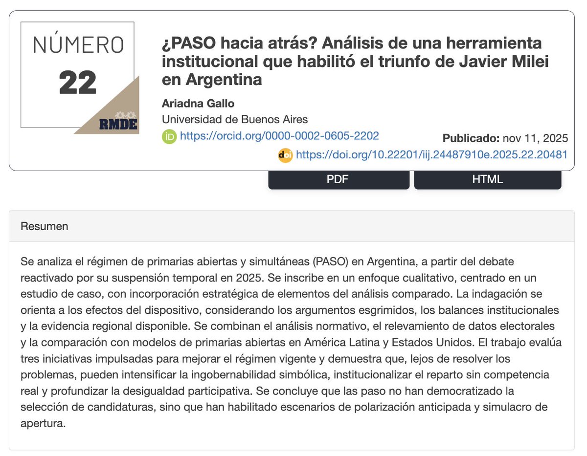 Revista Mexicana de Derecho Electoral tweet media