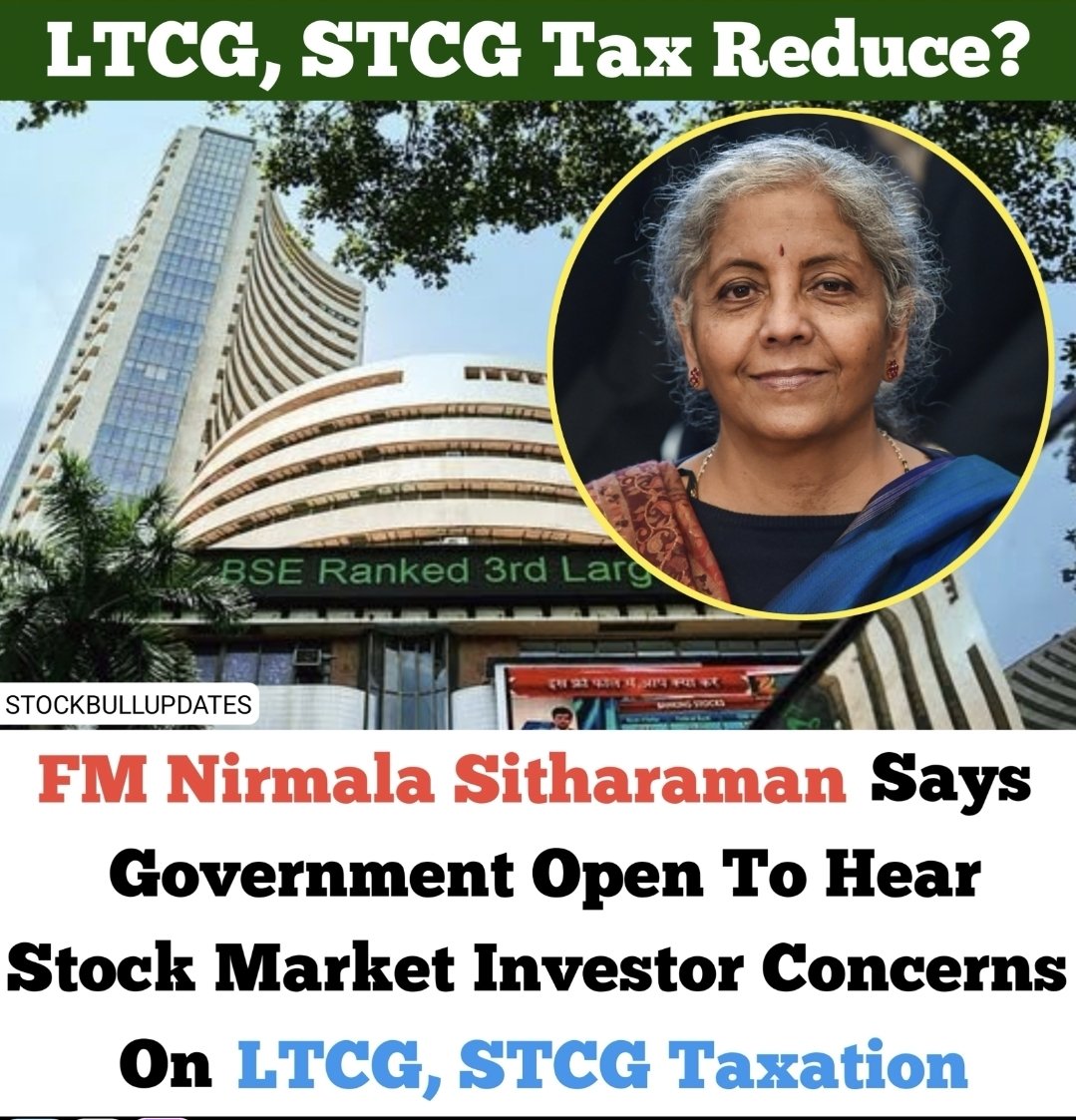 ManishSoi's tweet photo. Finance Minister Nirmala Sitharaman signals openness to investor feedback on LTCG & STCG taxes.
Any future rationalisation could boost retail participation, trading activity & overall market sentiment. 👀📈
Capital market stocks may stay in focus.
#StockMarket #LTCG #STCG #Budget2026 #NirmalaSitharaman #Investing #IndianMarkets