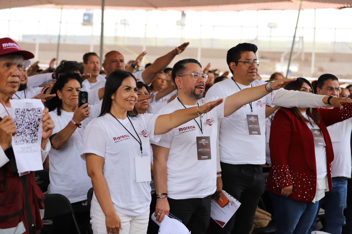 8columnasmx's tweet photo. 🔴📍 Con la representación del Comité Ejecutivo Nacional de Morena y del Comité Ejecutivo Estatal, este domingo quedó formalmente instalado el Consejo Municipal de Morena en Cuautitlán Izcalli. https://t.co/n7w0VqUa6o