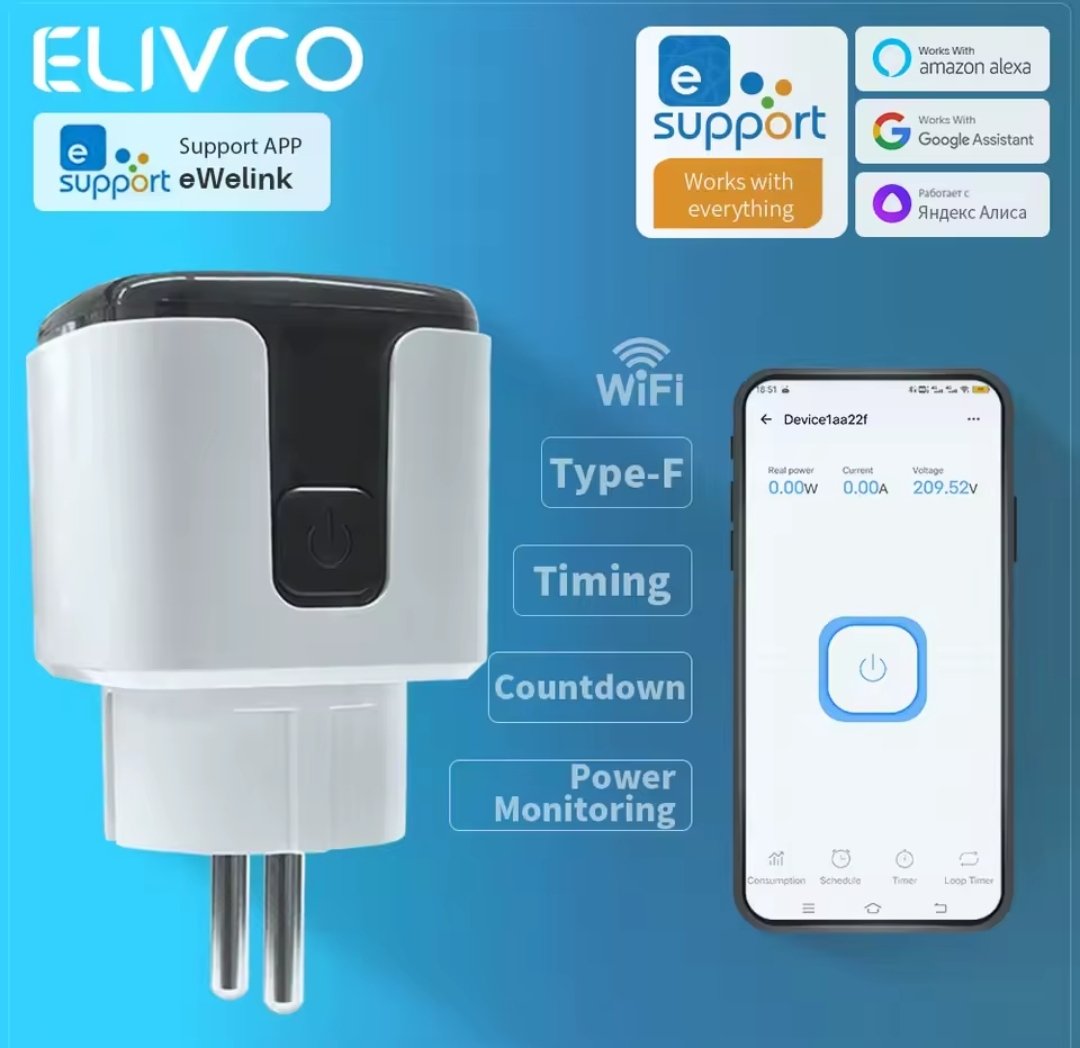 MUAliExpress's tweet photo. Умная розетка eWelink WiFi 16A с функцией таймера/счета обратного отсчета/мониторинга энергопотребления, поддерживает Home Assistant/Google Assistant/Alexa
Цена, больше характеристик и заказать можно на сайте 👇 Алиэкспрес 
https://t.co/2rhHxk9lo8 https://t.co/XTjn9OPtxF