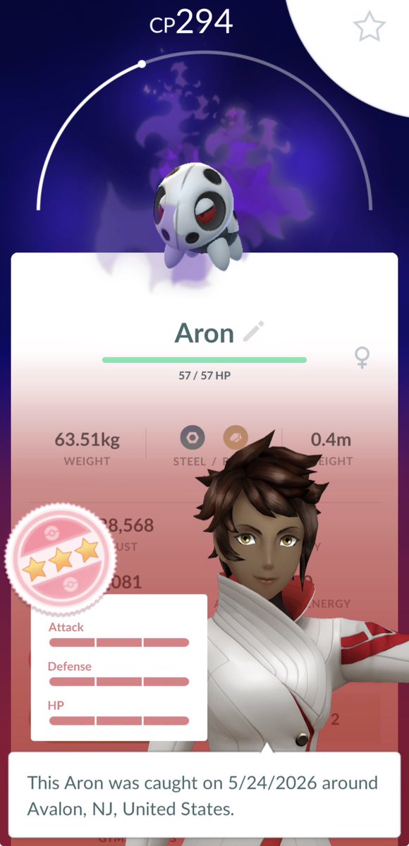 Jvs3Yc's tweet photo. Shadow hundo Aron is likely the second-coolest shadow hundo on your timeline in the past 24 hours 😂 #PokemonGo https://t.co/Uz3IXCa8oE