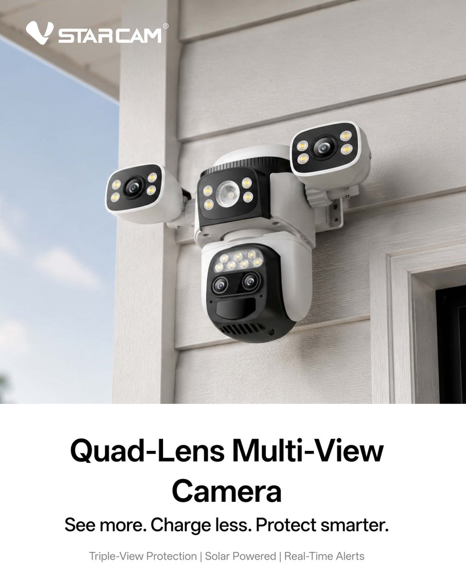 VStar_cam's tweet photo. See more. Miss less.
CB621ZS Cam gives you triple-view protection with AI human detection, helping cover your driveway, yard, and entryway with fewer blind spots.
Smart security, from every angle. 

#VStarcam #SolarSecurity #HomeSecurity #SmartHome #HomeSafety https://t.co/sHpDtjmgav