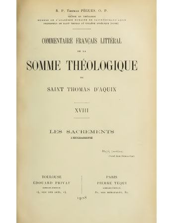 BibliCath's tweet photo. Révérend Père Thomas Pègues O.P. - Commentaire français littéral de la Somme Théologique de Saint Thomas d'Aquin - Tome 18
#Thomisme

XVIII - Les Sacrements. - L’Eucharistie

https://t.co/AwoK86GSLV https://t.co/dzpaPdPvGt