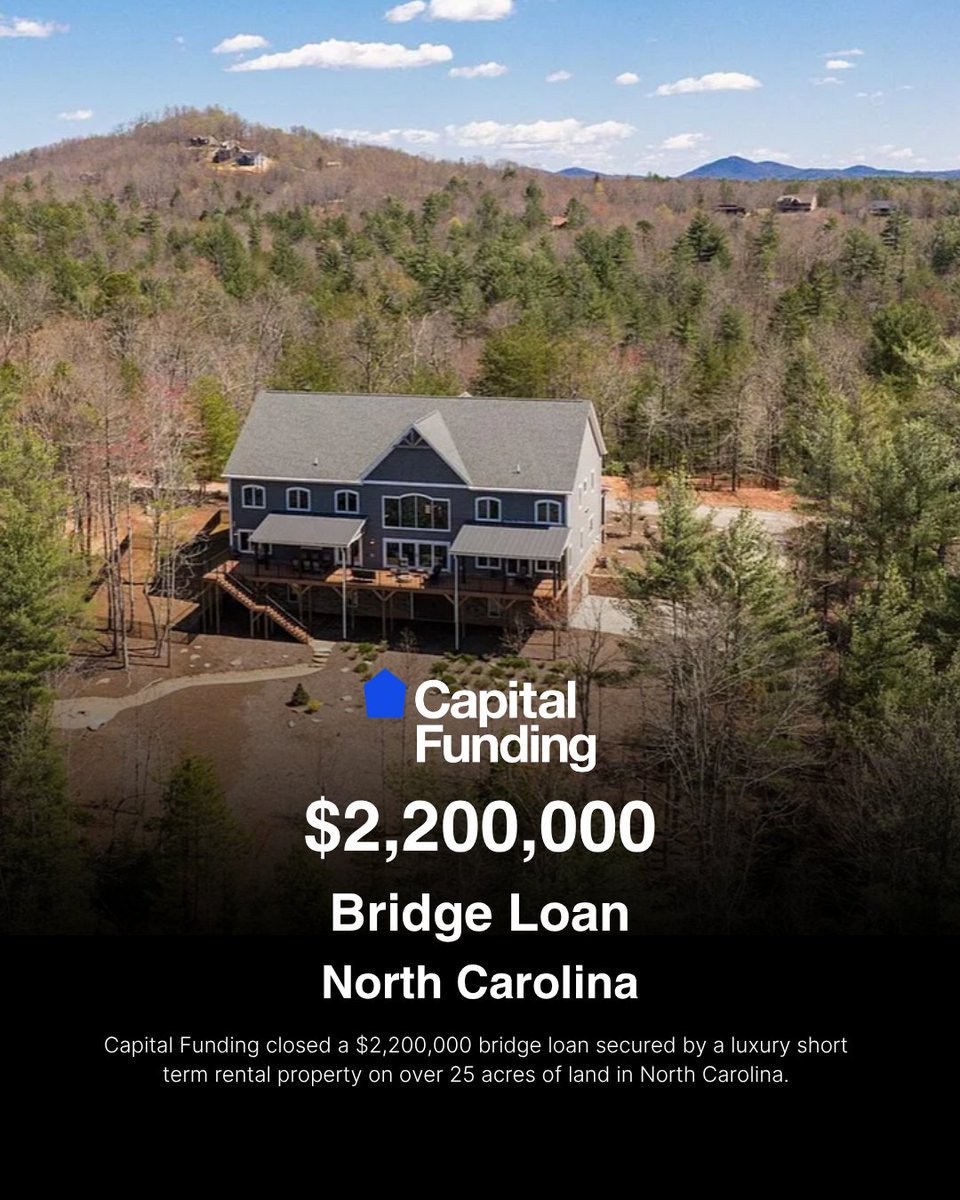 CapFundingFin's tweet photo. Capital Funding is the direct private lender built for investments like this: fast capital, no bureaucracy, no excuses.

Apply at https://t.co/Uid25iaq3I — link in bio.
#NorthCarolinaRealEstate #NCLuxuryHomes #WesternNorthCarolina #NCInvestmentProperty #BridgeLoanNC https://t.co/P8QbtcJwOR