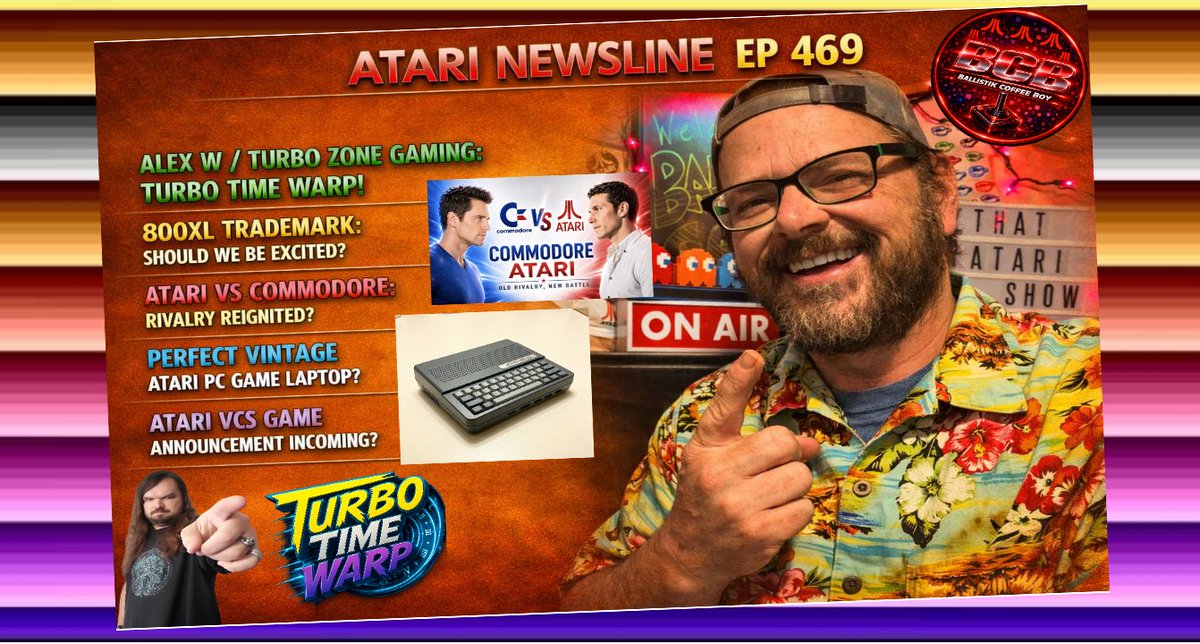 ballistikcoffee's tweet photo. TODAY on #AtariNewsline! #800XL #Trademark - Should we b excited? + #TurboZoneGaming is our new cohost w/ #TurboTimeWarp &amp; #Pitfall! + The Perfect #Atari #PC #Gaming &amp; #Emulation #Laptop? + Major #AtariVCS Game Imminent? + #Commodore Vs #Atari? 9a MT Link: https://t.co/T0cRfGahmC https://t.co/cNvsmP9O3L