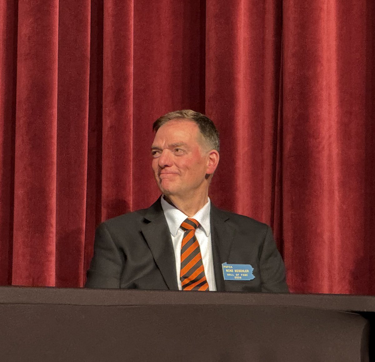 CPRamblers's tweet photo. The inductees were also honored at halftime of the Big 33 Football Classic, an all-star event featuring the top high-school football players in Pennsylvania and Maryland, later that day. Congratulations on this well-deserved honor, Coach Mischler! #RollRamblers 🏈 https://t.co/41jg4gR7SN