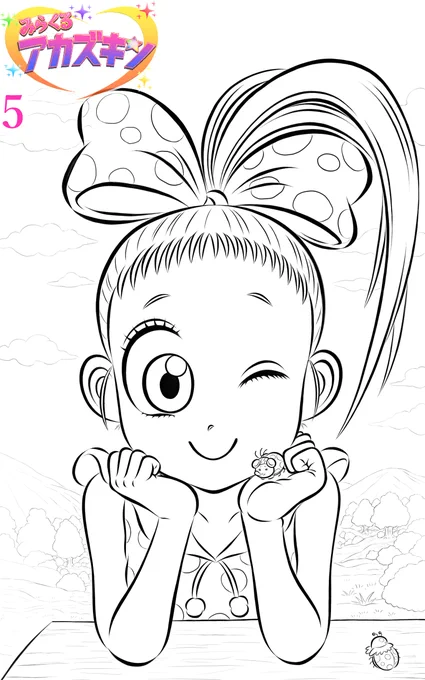 かわいいね‼‼😉🎀💕🐞
～線画ver.～🖋
#創作キャラ 