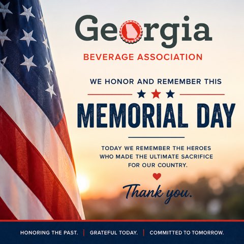 GABeverage's tweet photo. Happy Memorial Day from Georgia’s beverage companies! https://t.co/Kh1cfwzqJ6