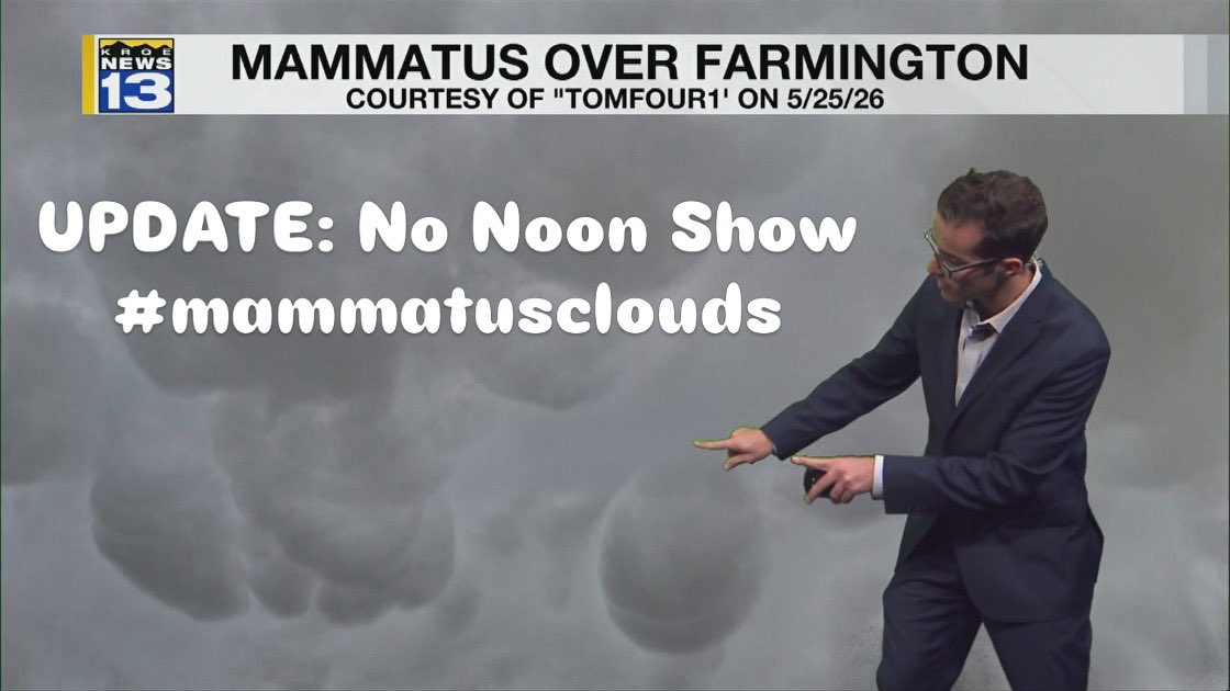 ryandephipswx's tweet photo. UPDATE: No Noon Show
#mammatusclouds https://t.co/VJrM8rforz