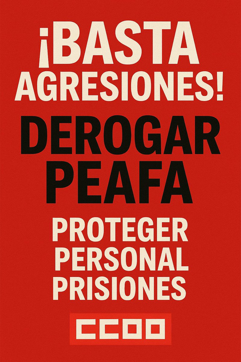 CCOO_Prisiones's tweet photo. Un preso hiere a un funcionario tras una nueva agresión 
 en la cárcel de Huelva

📌 Te firman PEAFA que te deja sin protección 
📌 Te agreden por falta prevención 
📌 Nota lamentando agresión

#sosprisiones se merece trabajar sin riesgos y protegidos 

Derogar #PEAFA es urgente https://t.co/cYFh65SZUy