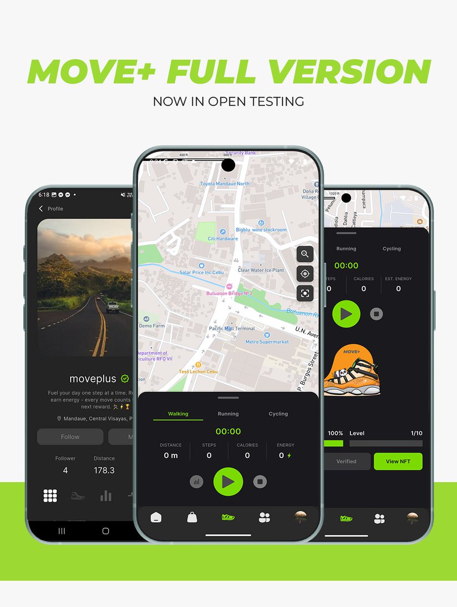 moveplus_nft's tweet photo. MOVE+ Full Version is now live in Android Open Testing.

This includes the new Web3 features, NFT system, upgraded tracking, offline map, and more.

iOS version is still under review as Apple is much stricter with blockchain-related features, but we’re continuously working to align everything with platform policies.

We keep building 👊
