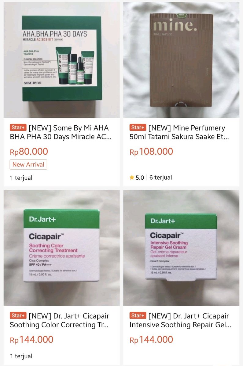diberkatiii's tweet photo. WTS

✨ Fw cosrx salicylic acid
✨ Parfum teratu white
✨ Mercredi loose powder
✨ Lashboss eyelash curler 
✨ Some by mi aha bha sos kit
✨ Mine perfumery untamed
✨ Dr. Jart Cicapair intensive color correcting repair gel
 
Toko : https://t.co/sGkaZZ35El https://t.co/YrAkj20rM1