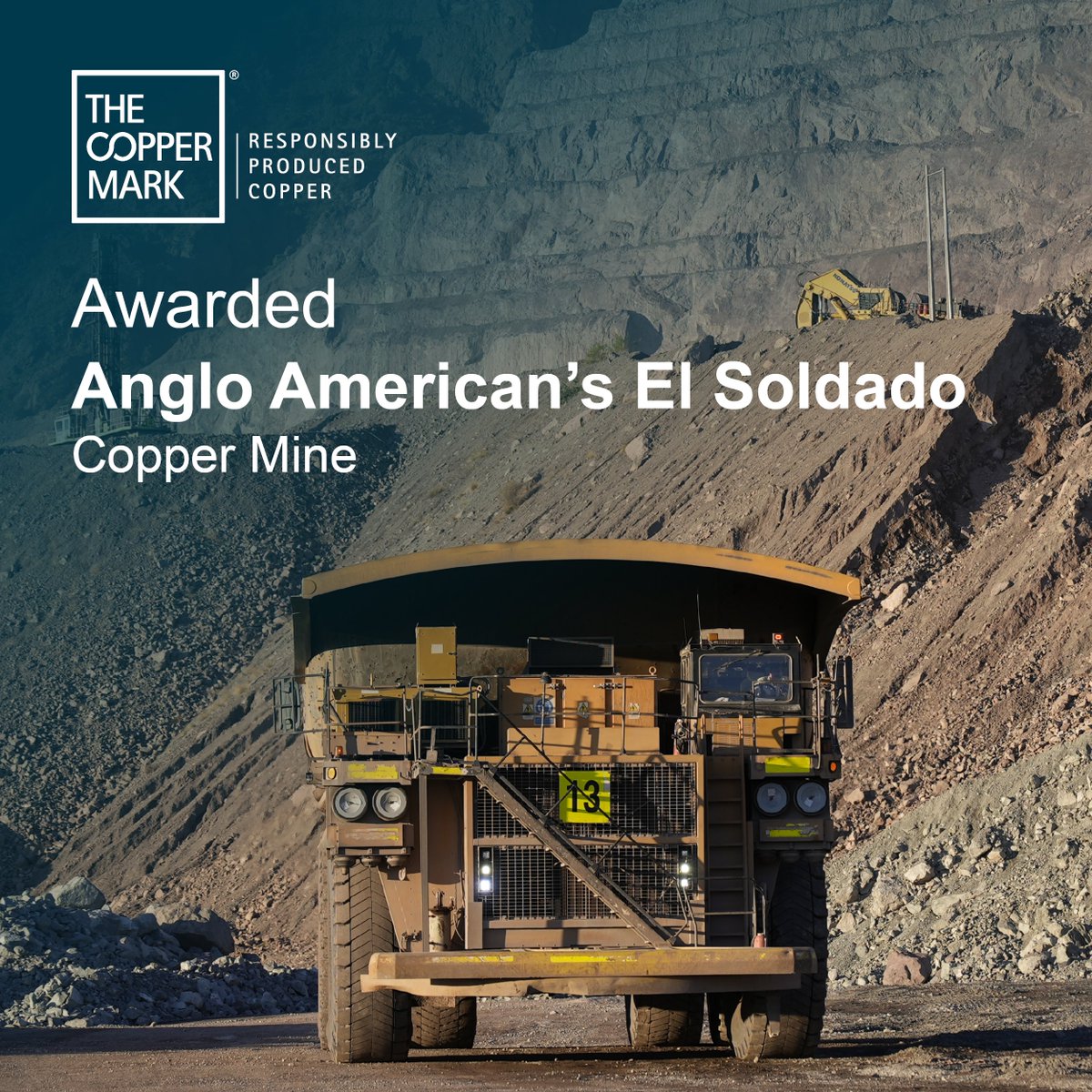CopperMark's tweet photo. Anglo American’s El Soldado copper mine in Chile has earned The Copper Mark after completing its second assessment cycle in the Copper Mark’s assurance framework. The site is located 125 km north of Santiago and produced 42,600 tonnes of copper in 2025. https://t.co/5ZG4AeadDn