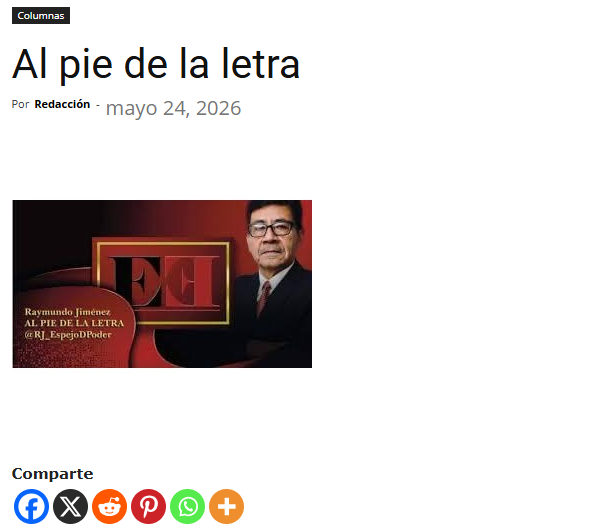 EspejoDelPoder_'s tweet photo. AL PIE DE LA LETRA
Raymundo Jiménez
* SHEINBAUM-MONREAL: BLINDAJE A MORENA
https://t.co/sl0kxV3tRt @RJ_EspejoDPoder https://t.co/Ycn6rgWX7c