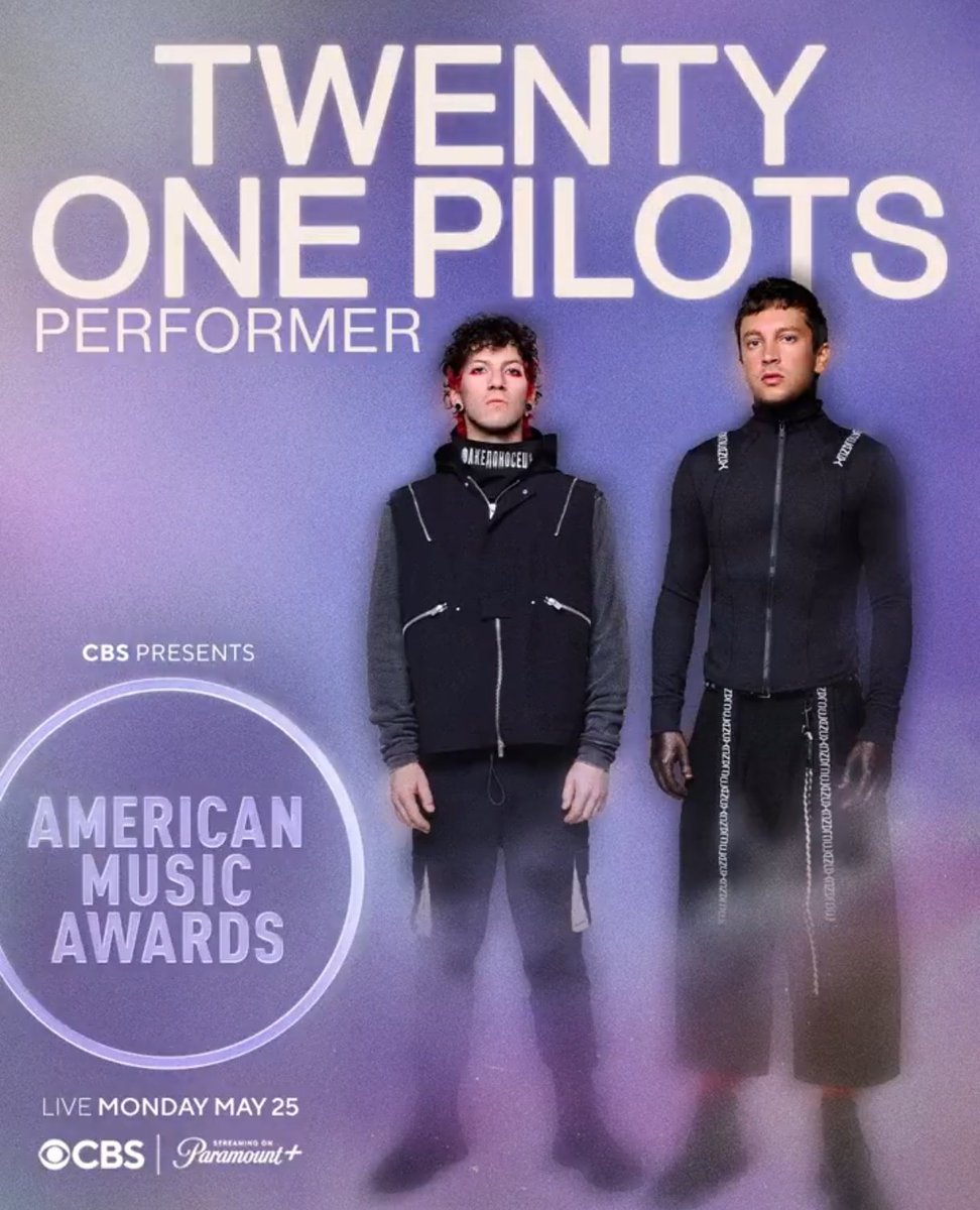 infopilots's tweet photo. .@twentyonepilots hoy asistirán a los @AMAs!

Nominaciones:
🏆 "Best Rock/Alternative Artist" 
🏆 "Best Rock/Alternative Album" con Breach

Alfombra Roja: 19hs arg https://t.co/knWkFkTlrJ

Ama's: https://t.co/SeY28YetxP
6:00PM 🇲🇽🇨🇷🇳🇮🇭🇳🇬🇹🇸🇻🇧🇿
7:00PM 🇨🇴🇵🇪🇪🇨🇵🇦
8:00PM 🇧🇴🇨🇱🇻🇪🇩🇴🇵🇷🇨🇺
9:00PM 🇧🇷🇦🇷🇺🇾🇵🇾
Martes, 26 de mayo
2:00AM 🇪🇸🇮🇹🇫🇷